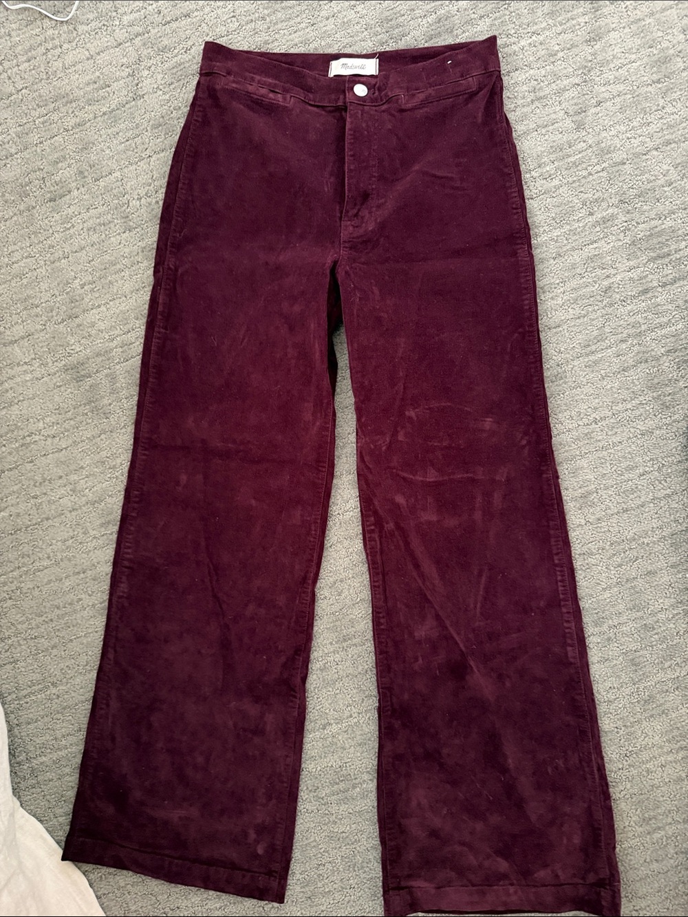 Madewell Wide-Leg Corduroy Jeans in Deep Burgundy